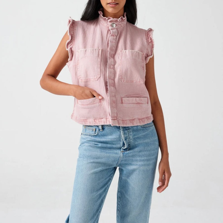 SEVENTY & MOCHI Pablo Waistcoat In Dusty Rose Clearance