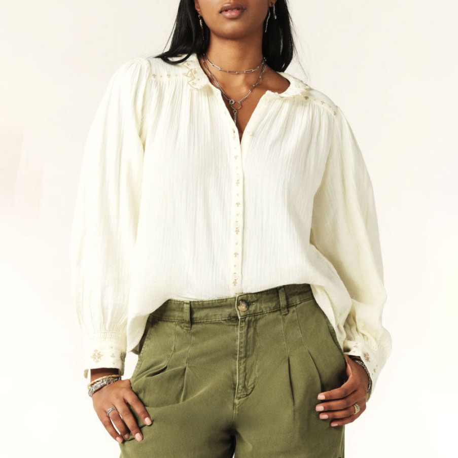 BA&SH Cara Shirt In Ecru Online