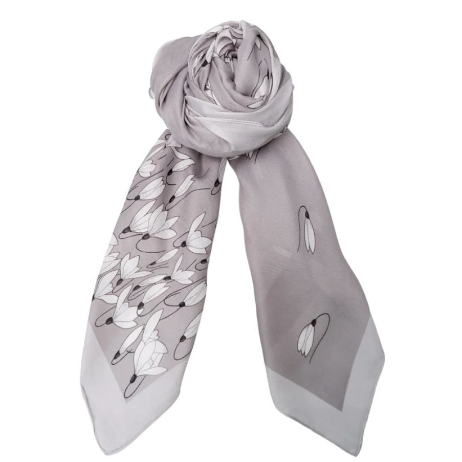 BLACK COLOUR Henley Satin Scarf In Grey Clearance