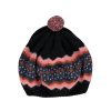 QUINTON & CHADWICK Zig Zag Beret In Coral/Black | Collen & Clare Online