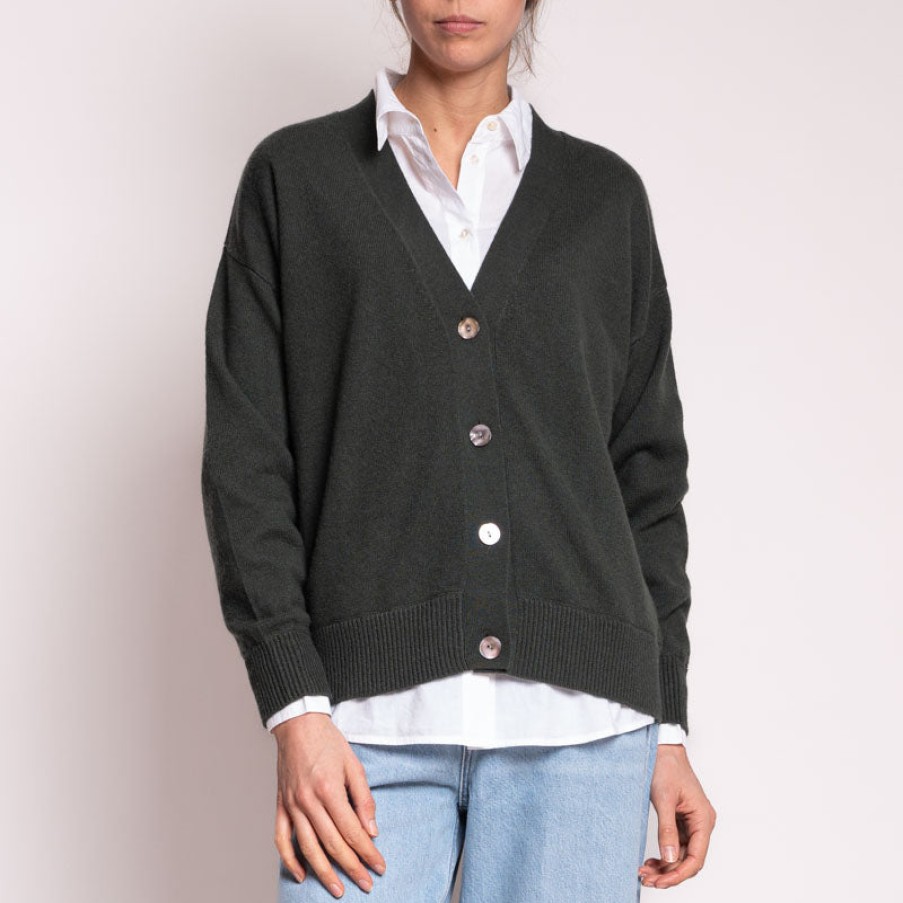 JUMPER1234 Oversized Cashmere Cardigan In Khaki Online