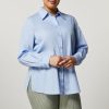 MARINA RINALDI Bianca Cotton Poplin Shirt In Sky Blue | Collen & Clare Wholesale