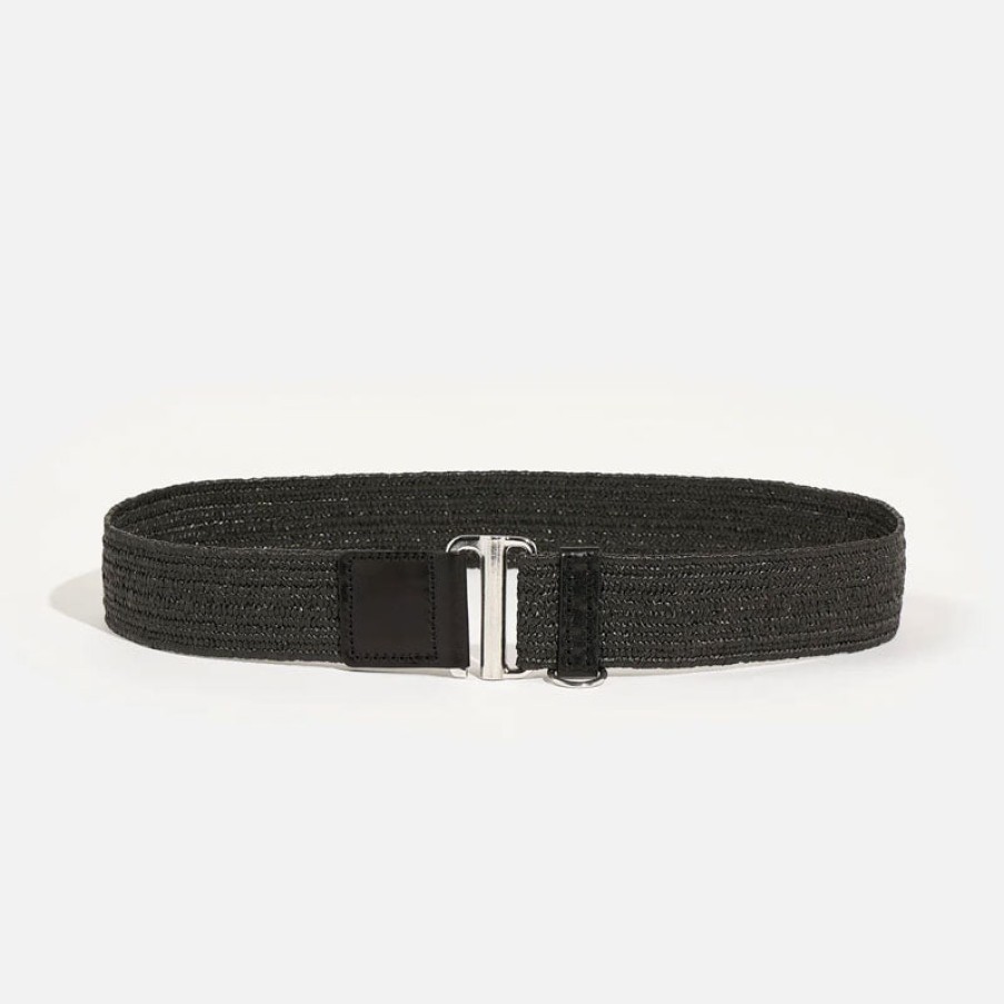 BELLEROSE Bellerose Foch Raffia Belt In Black Wholesale