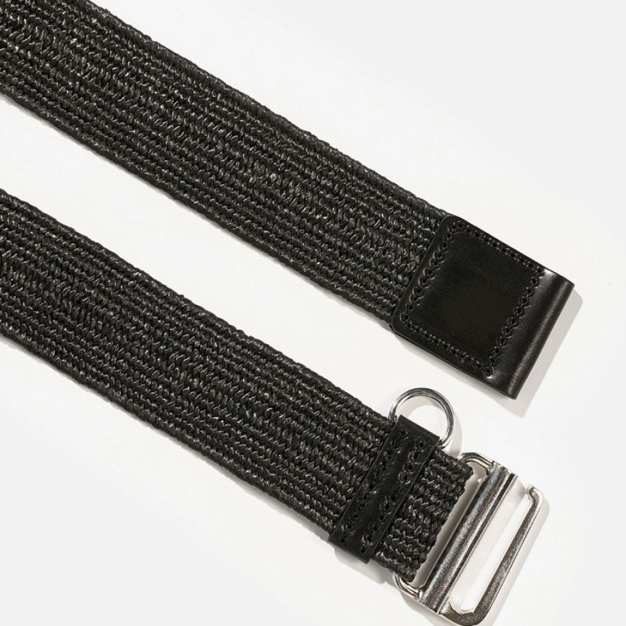 BELLEROSE Bellerose Foch Raffia Belt In Black Wholesale