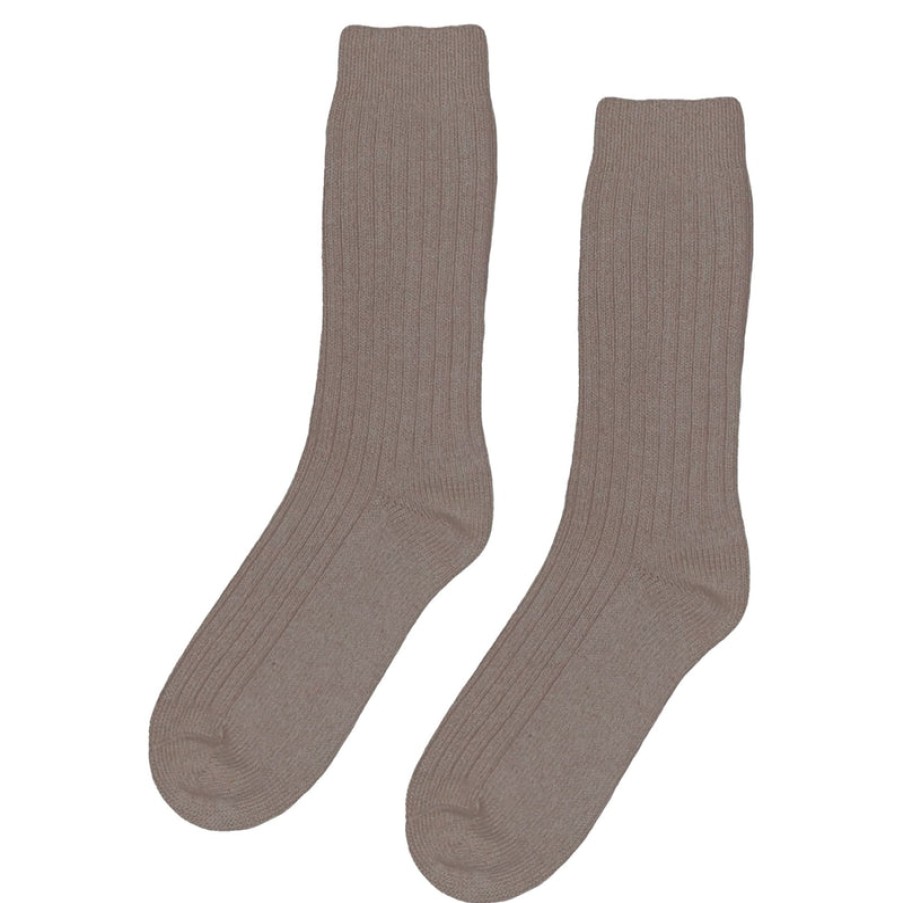 COLORFUL STANDARD Merino Wool Blend Socks In Warm Taupe | Collen & Clare New