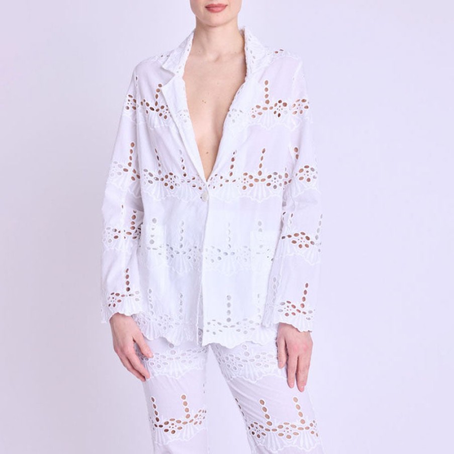 BERENICE Berenice Vizena Broderie Anglaise Jacket In White Online