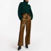 ESSENTIEL ANTWERP Encounter Faux Leather Pants In Khaki | Collen & Clare New