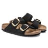 BIRKENSTOCK Arizona Big Buckle Lenb Sandals In Black/Gold Wholesale