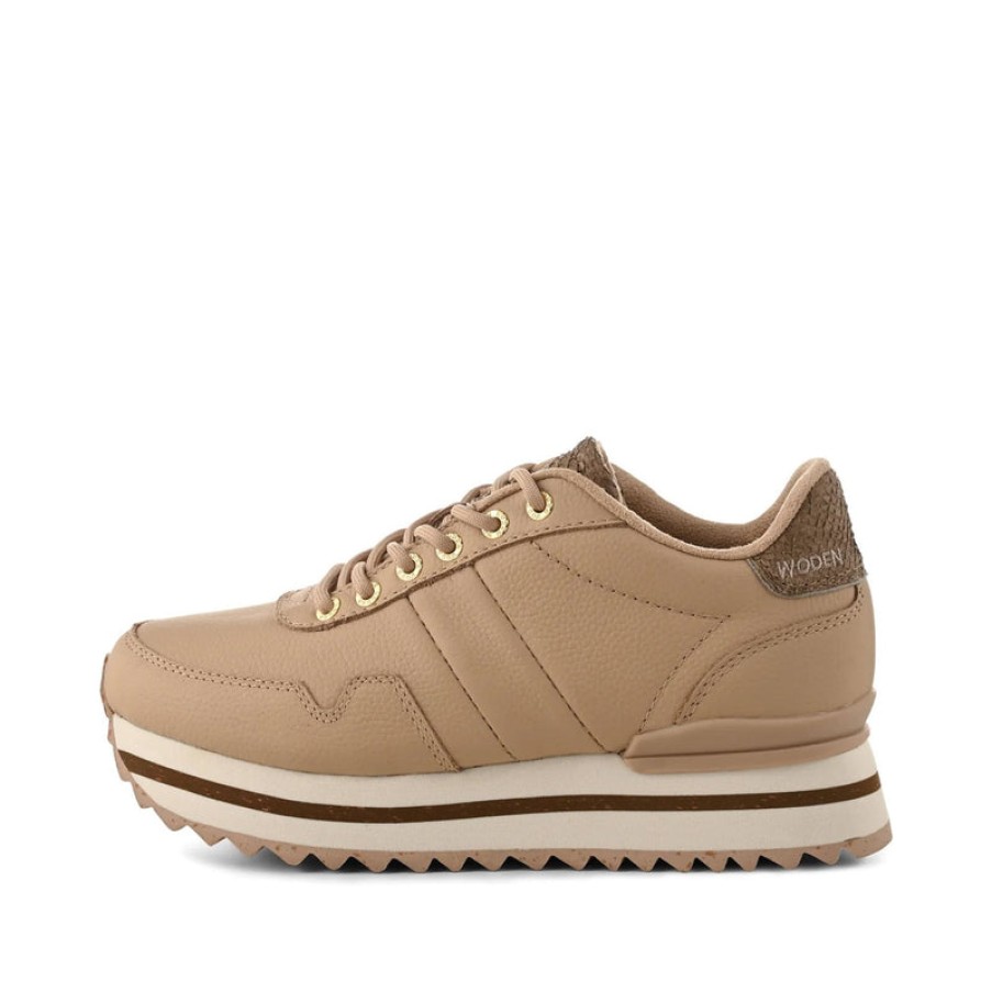 WODEN Nora Iii Full Leather Plateau Sneakers In Coffee Cream | Collen & Clare Hot