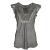 BLACK COLOUR Billy Lace Top In Grey | Collen & Clare Hot