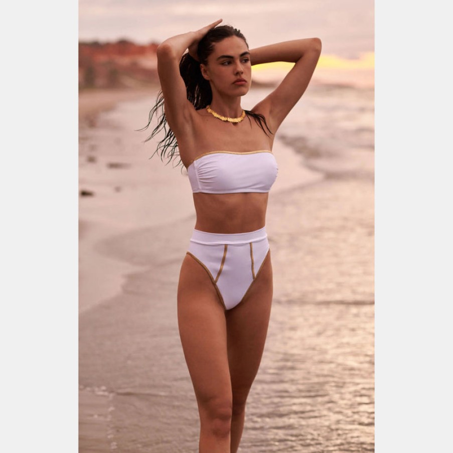 PAIN DE SUCRE Lida Bandeau Bikini Top In White Online