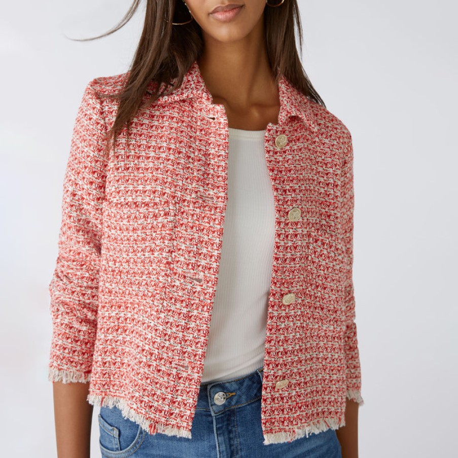 OUI Jacket In Red/White New