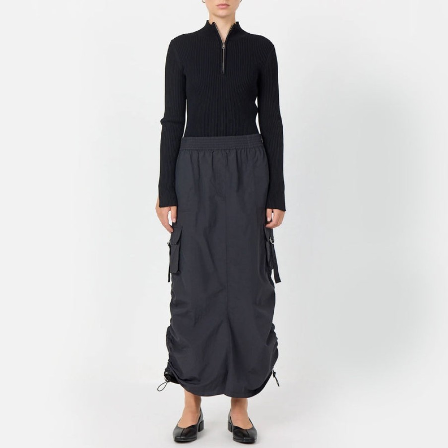 LEVETE ROOM Dallas 3 Cargo Skirt In Black | Collen & Clare Clearance