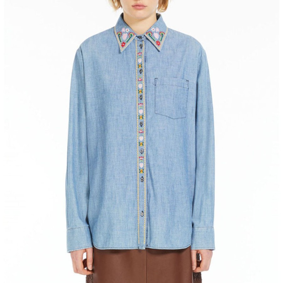 WEEKEND MAXMARA Udine Cotton Shirt In Navy Light Best