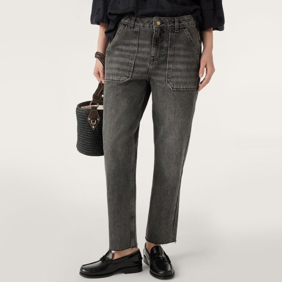 BA&SH Elly Straight Leg Jeans In Light Used Grey | Collen & Clare Online