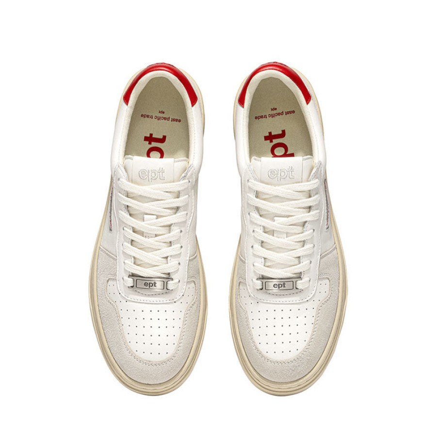 EAST PACIFIC TRADE Etp Court Sneakers In Off White/Tofu Red Hot