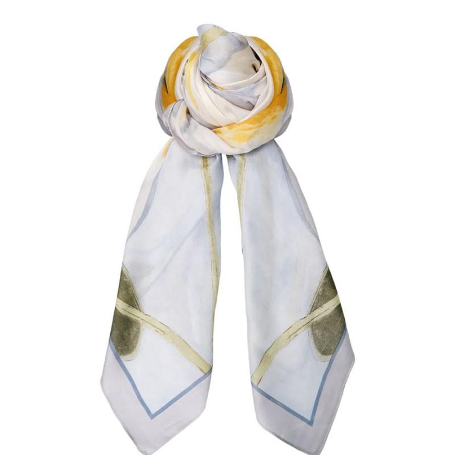 BLACK COLOUR Arlet Satin Scarf In Sky Blue Online