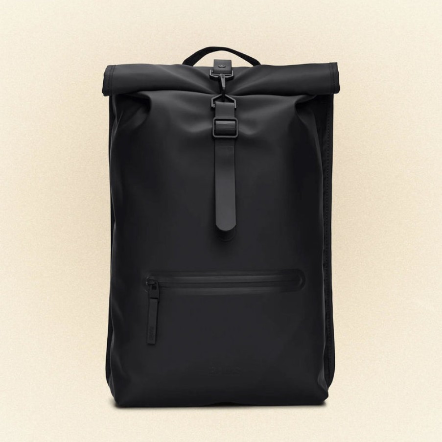 RAINS Rolltop Rucksack In Black | Collen & Clare Hot