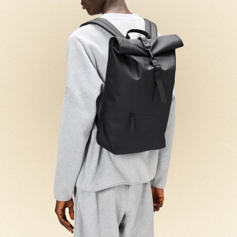 RAINS Rolltop Rucksack In Black | Collen & Clare Hot