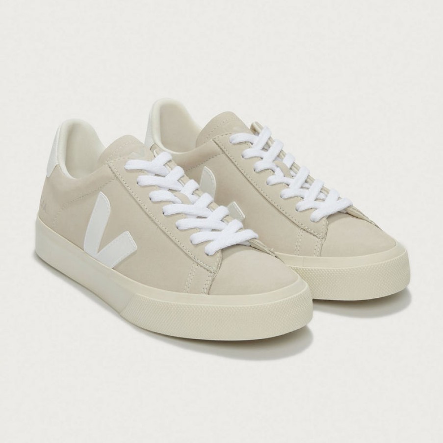 VEJA Campo Suede Sneakers In White/Natural | Collen And Clare Wholesale