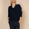 MOS MOSH Mmthora V Neck Knit In Salute Navy Clearance