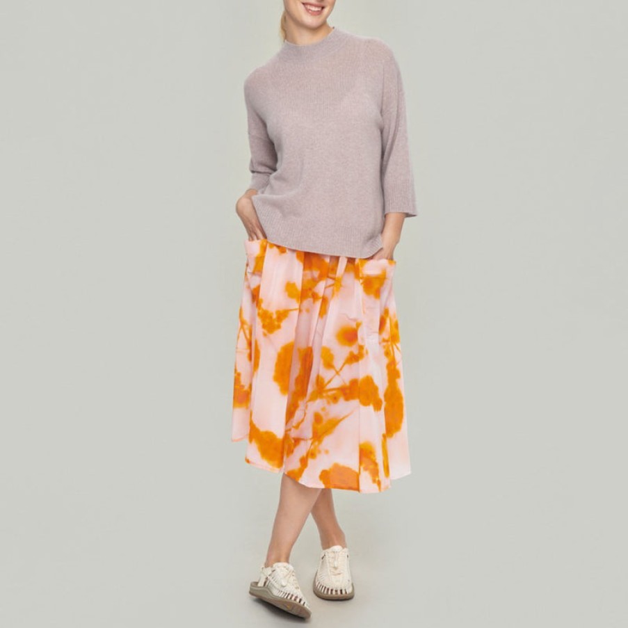 BITTE KAI RAND Neon Wisteria Skirt In Orange New