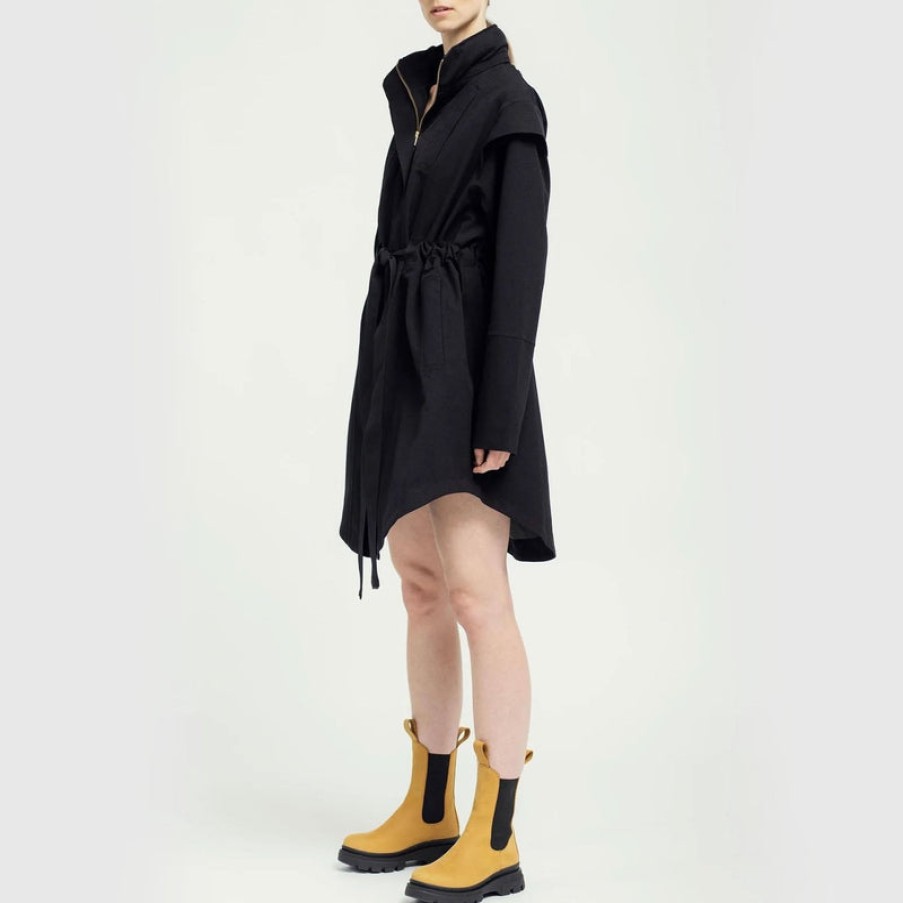 BRGN Monsun Coat In New Black | Collen And Clare Hot