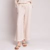 120% LINO Wide Leg Linen Trousers In Safari Soft Fade Hot