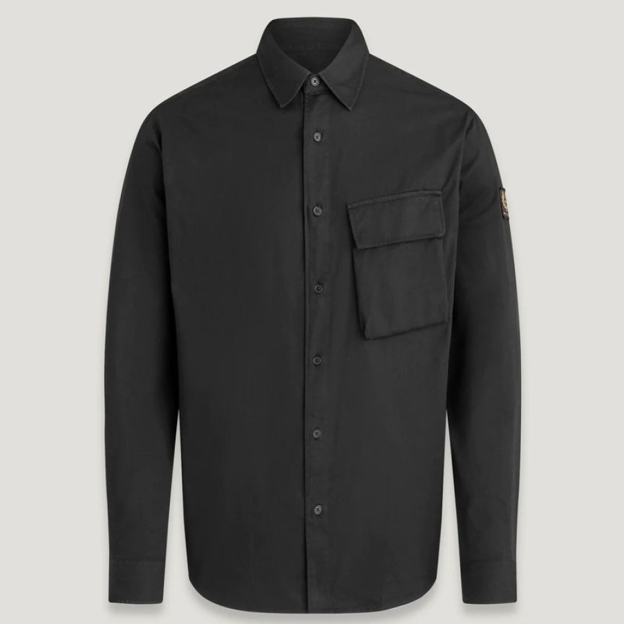 BELSTAFF Scale Long Sleeve Shirt In Black Clearance