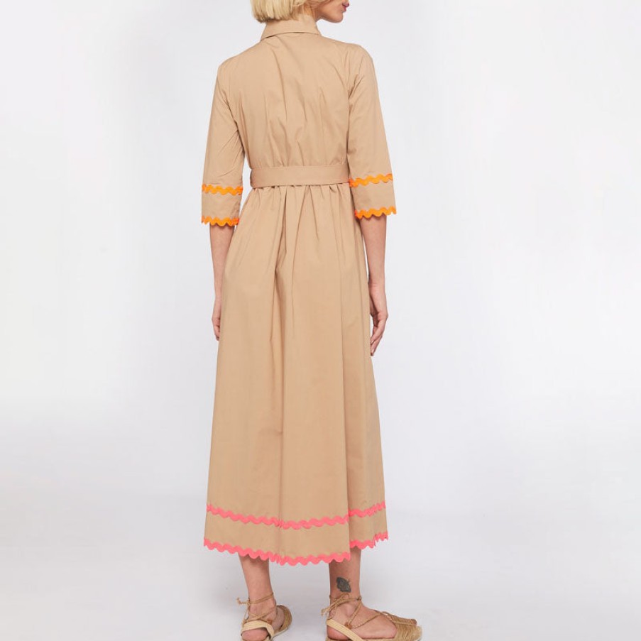 VILAGALLO Vilagallo Natalia Cotton Poplin Dress In Beige Online