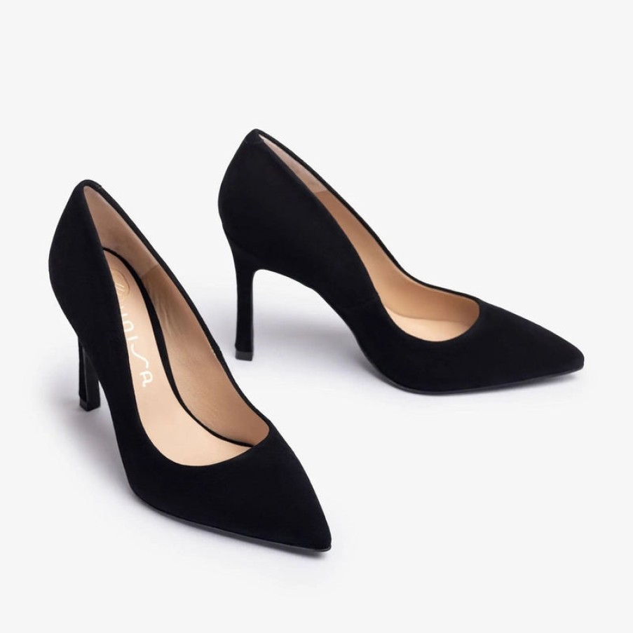 UNISA Toller Suede Court Shoes In Black | Collen & Clare Online