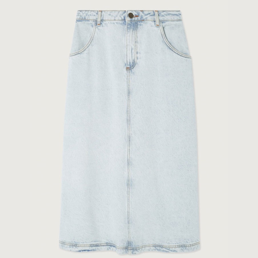 AMERICAN VINTAGE Joybird Denim Skirt In Winter Bleached Best