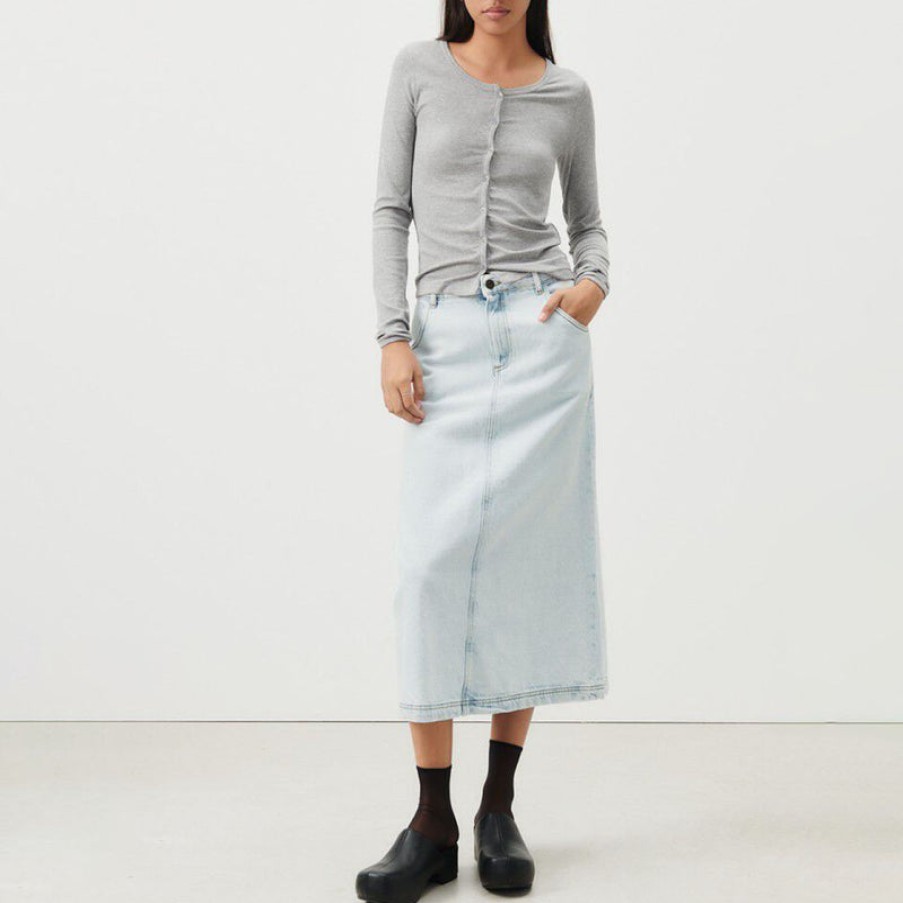 AMERICAN VINTAGE Joybird Denim Skirt In Winter Bleached Best