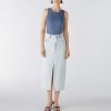 OUI The Maxi Denim Skirt In Blue Denim Best