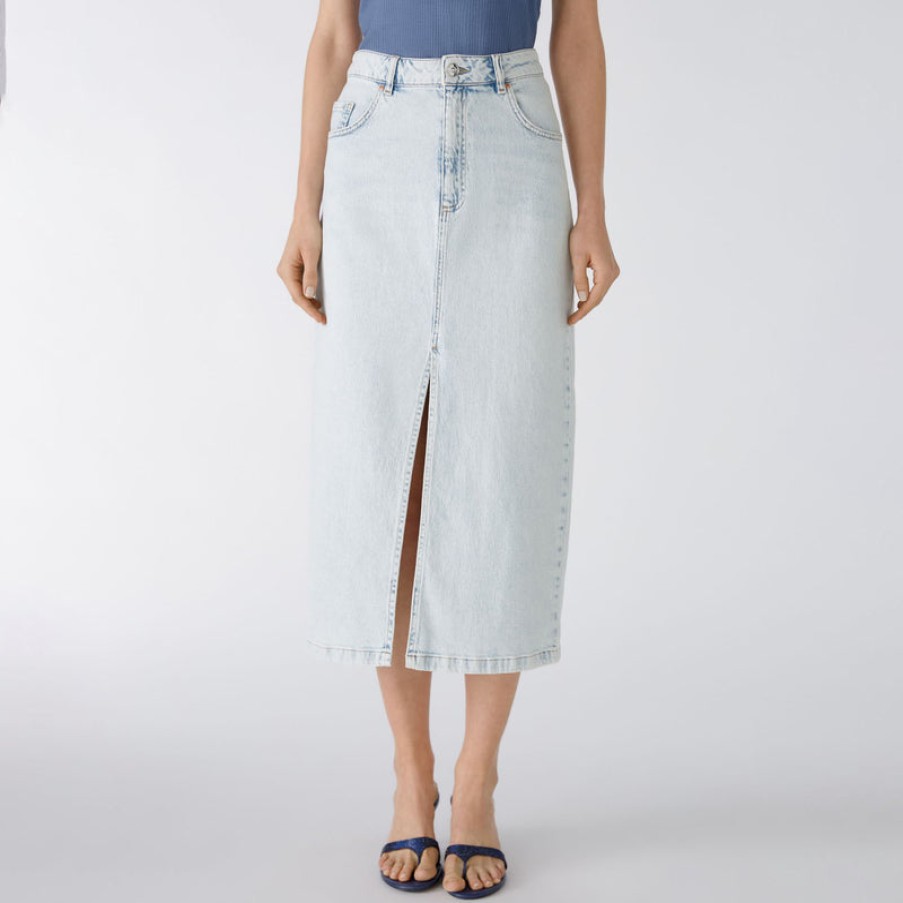 OUI The Maxi Denim Skirt In Blue Denim Best