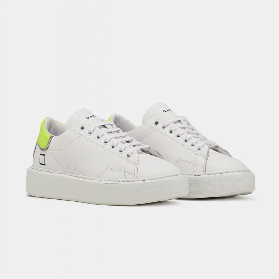 D.A.T.E Sfera Fluo Sneakers In White/Yellow Online