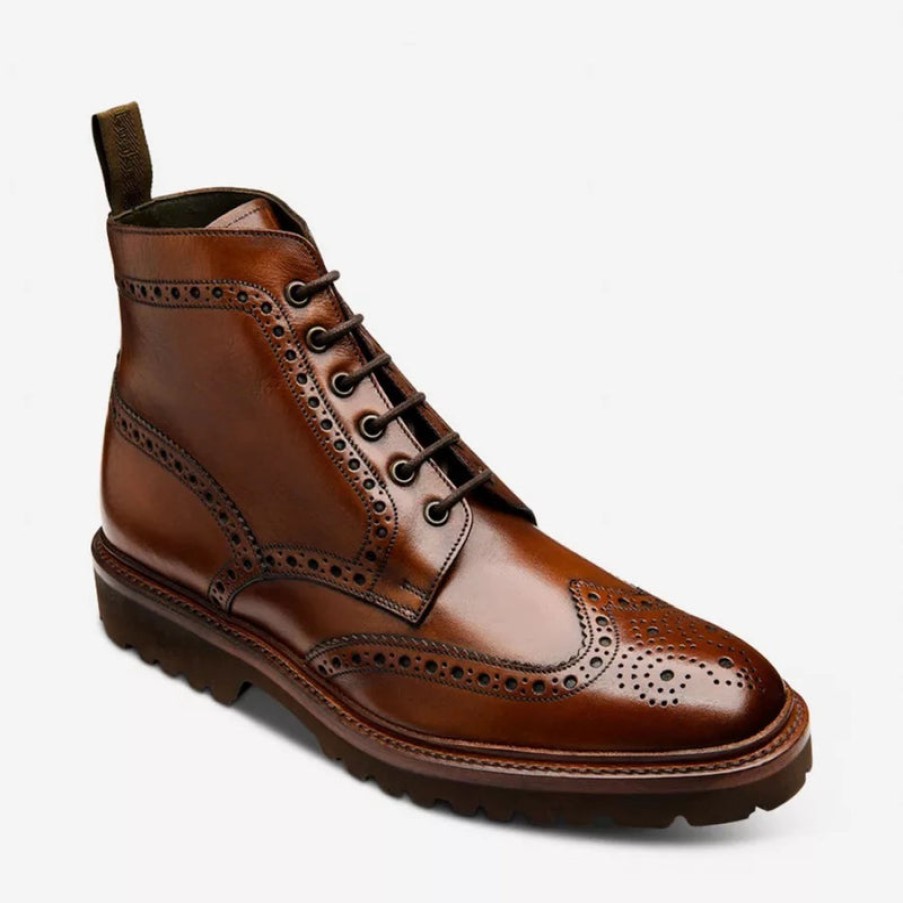 LOAKE Pegasus Derby Brogue Boots In Cedar | Collen & Clare Online