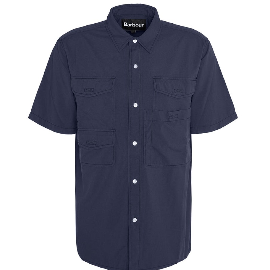 BARBOUR Lisle Safari Short Sleeve Shirt In Navy Best