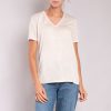 JEAN & TEMPLE Silk & Cashmere S/S T Shirt In Cream | Collen & Clare Hot