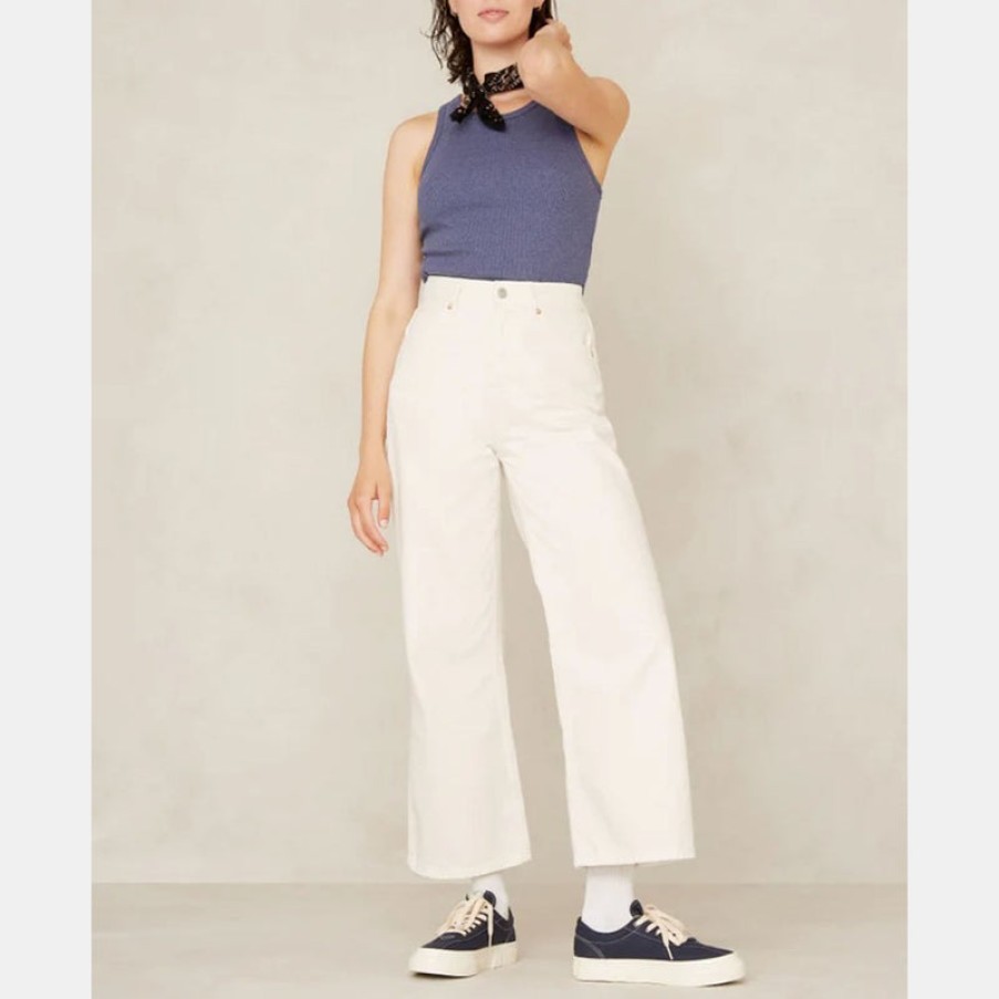 KINGS OF INDIGO Elisabeth Cropped Wide Leg Jeans In Holo Non-Dyed New