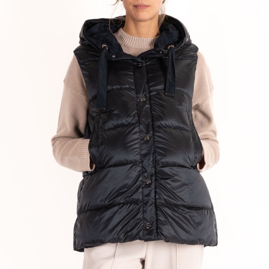 S MAXMARA Jsoft Reversible Water Repellent Gilet In Midnight Blue | Collen And Clare Wholesale