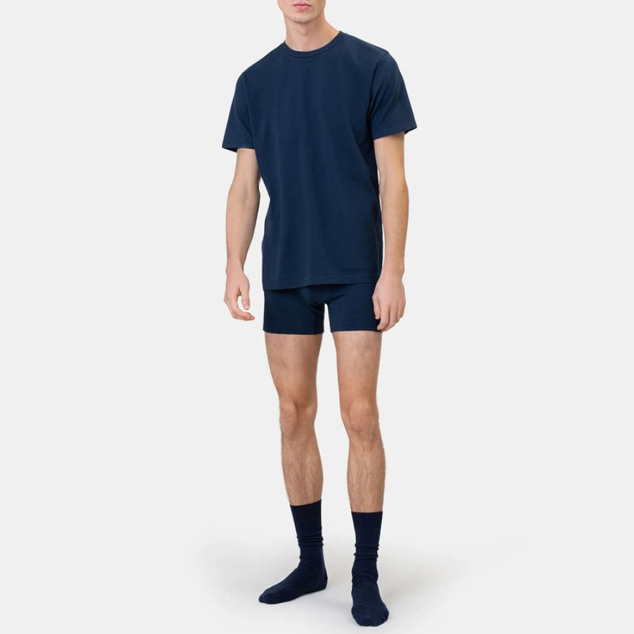 COLORFUL STANDARD Classic Organic Boxer Briefs In Navy Blue | Collen & Clare Online