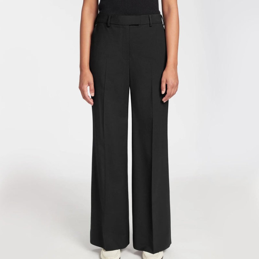 CEFINN Terence Wide Leg Wool Trousers In Black | Collen & Clare New