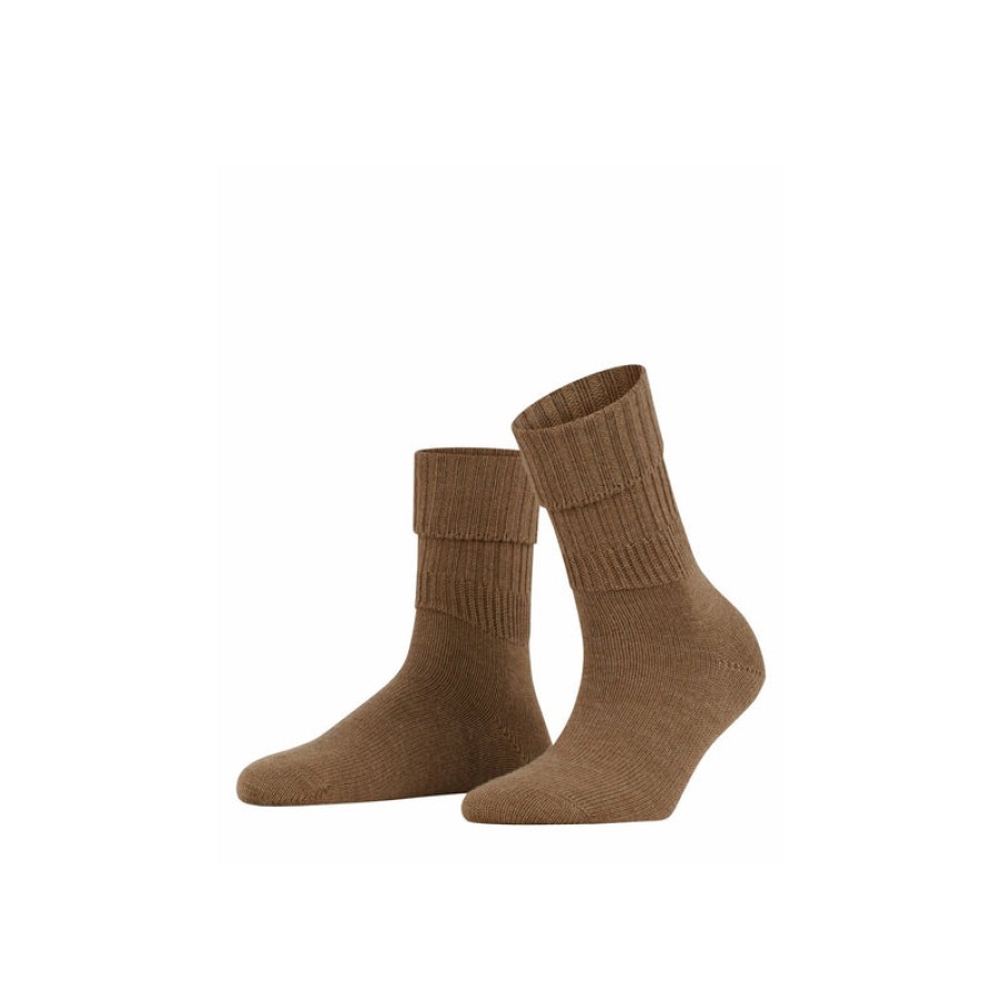 FALKE Striggings Rib Socks In Nutmeg Melange | Collen & Clare Clearance