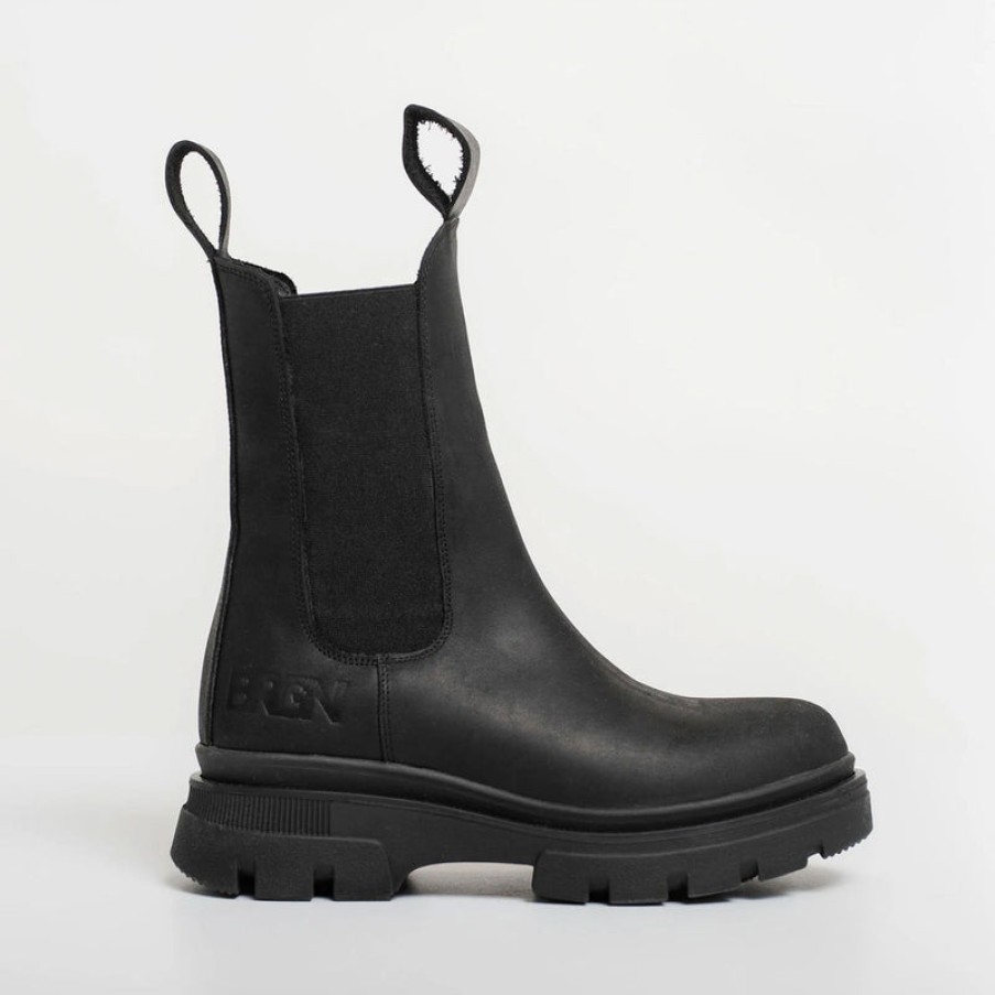 BRGN Leather Chelsea Boots In New Black | Collen & Clare Clearance