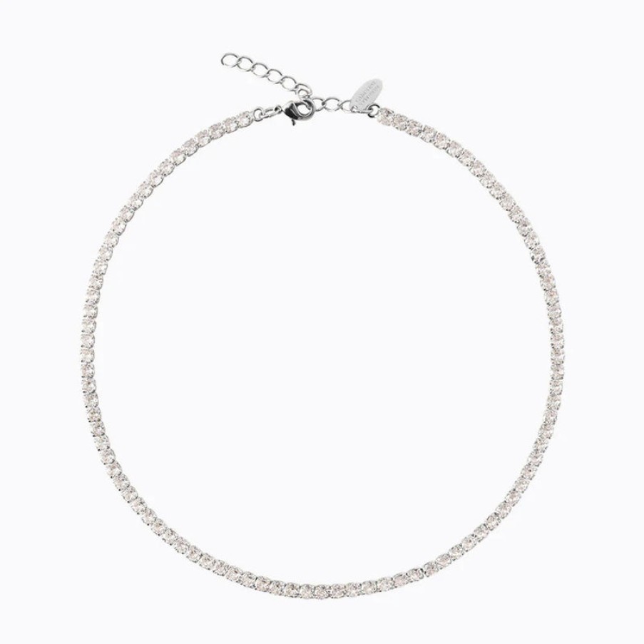 CAROLINE SVEDBOM Zara Necklace In Rhodium Crystal | Collen & Clare Clearance