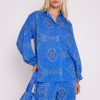 BERENICE Berenice Canila Comfort Shirt In Blue Bandana Print Clearance