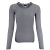 BLACK COLOUR Ivy Rib L/S Top In Grey Wholesale