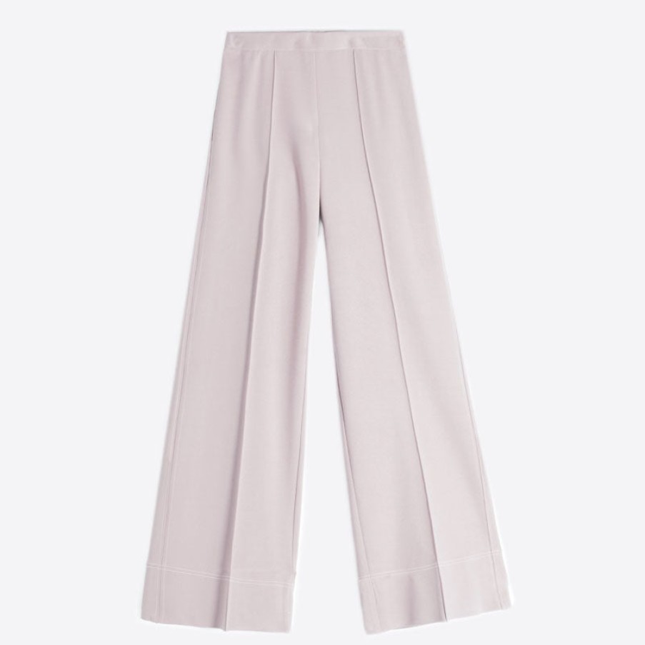 VILAGALLO Beatriz Wide Leg Trousers In Ivory New