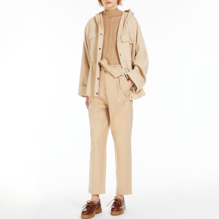 WEEKEND MAXMARA Occhio Cotton Trousers In Sand Online